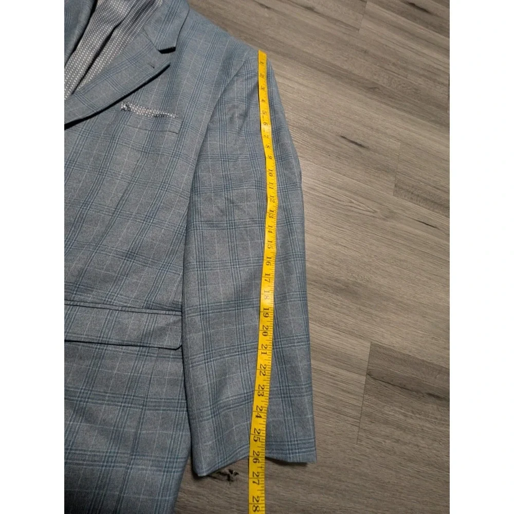Oak Hill Men's Blue Tartan Plaid Sport Coat Suit Blazer Size 3XL‎ 54/56